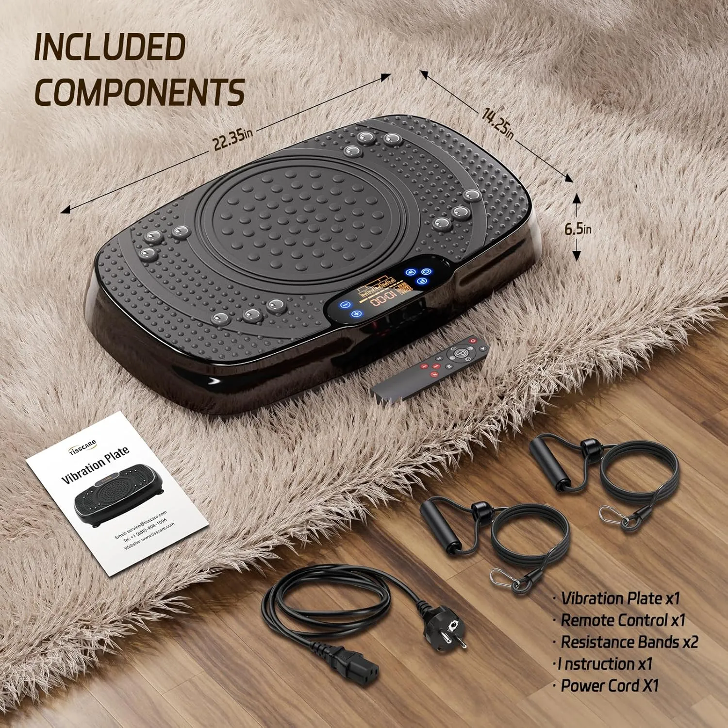 Vibration Plate Exercise Machine: TISSCARE Vibrating Plates for Weight Loss and Lymphatic Drainage, Whole Body Workout Sculpting Platform for Home Fitness Fat Burner for Women Men