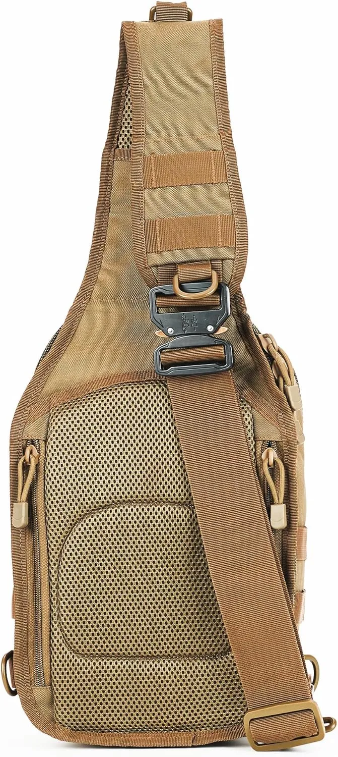 WOLF TACTICAL EDC Sling Bag - Concealed Carry Shoulder Bag for Range, Travel, Hiking, Outdoor Sports (Tan)