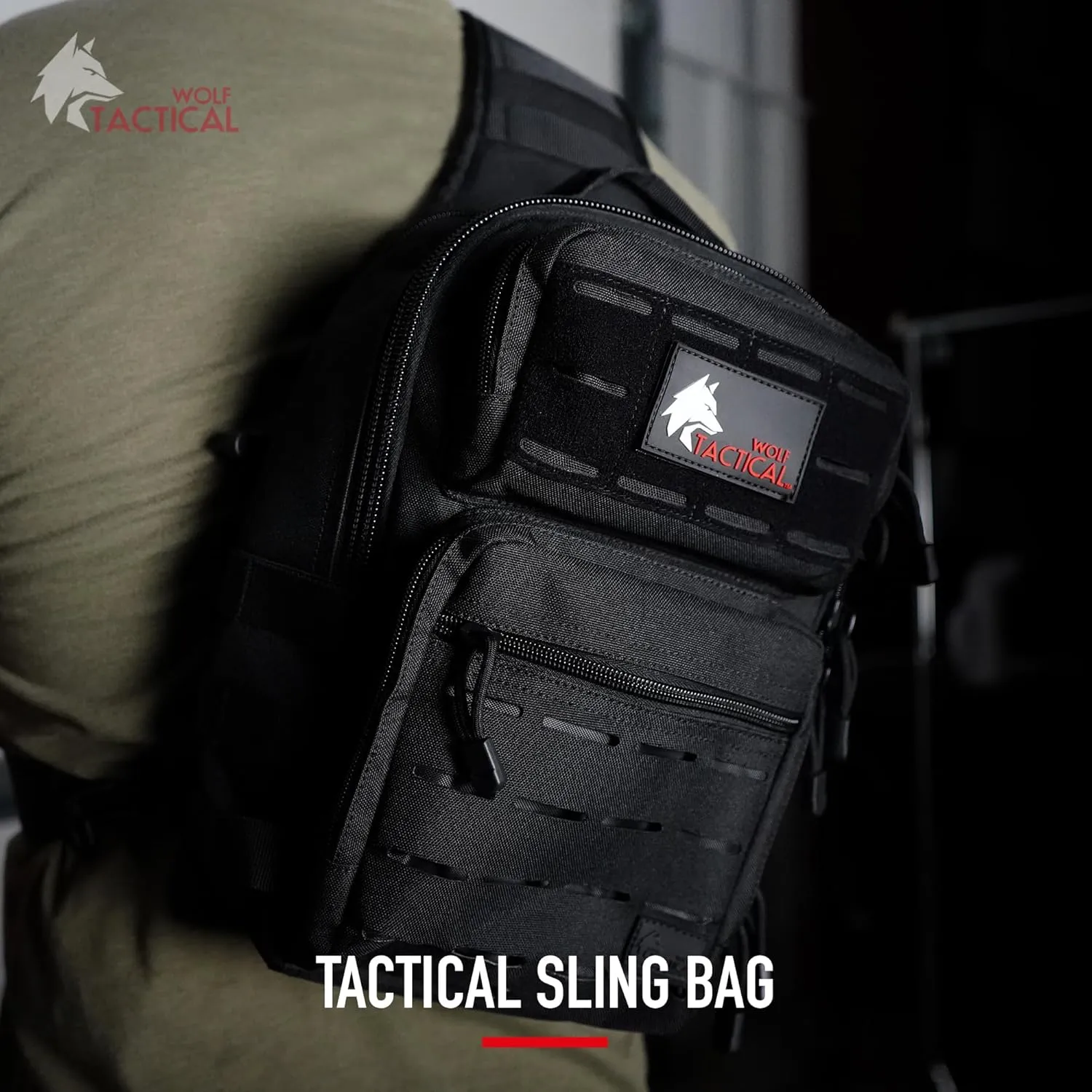 WOLF TACTICAL EDC Sling Bag - Concealed Carry Shoulder Bag for Range, Travel, Hiking, Outdoor Sports (Tan)