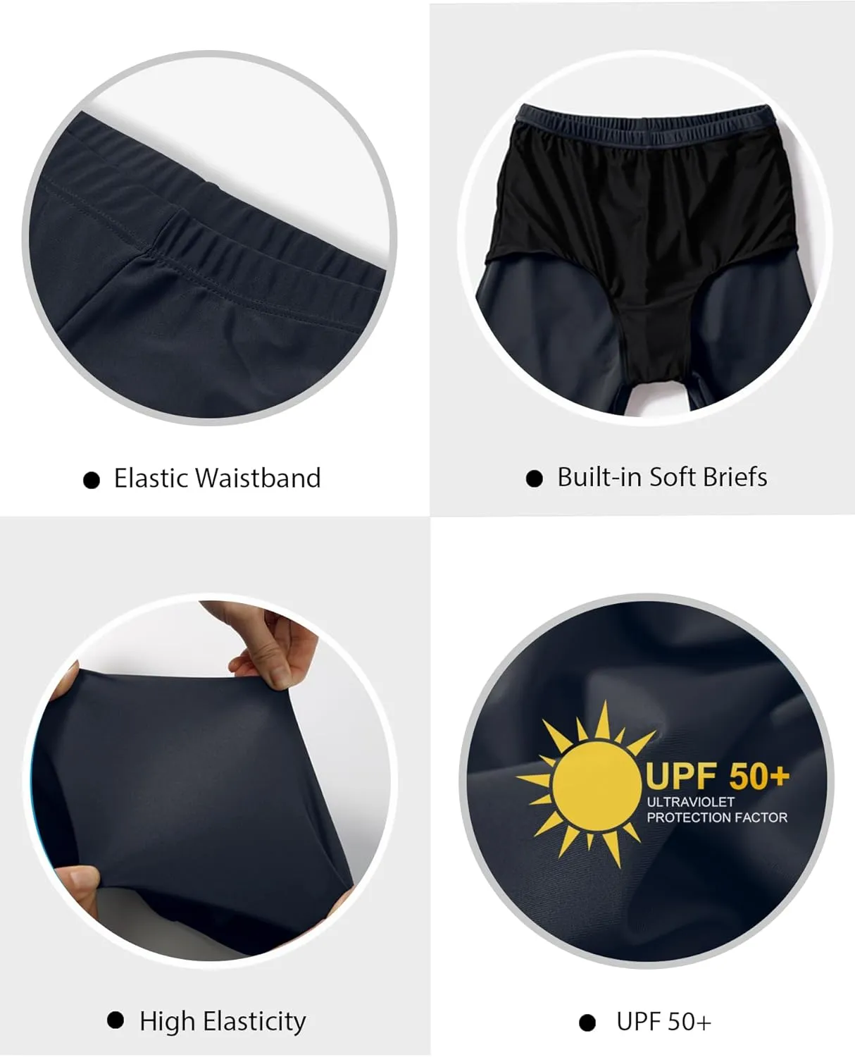 Women's Swim Shorts High Waisted Board Shorts UPF 50  Bathing Suit Bottoms Swimsuit Boyshorts Bottoms