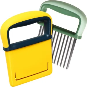 YGDZ Wavy Crinkle Cutter, Stainless Steel Wavy Knife Crinkle Cutting Tool Chopper Cutter for Veggies, Two Pack