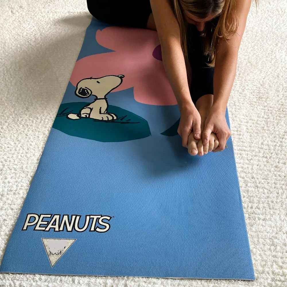 Yoga Mat | 6mm Thick | Snoopy | Non-Slip | Eco Friendly | Yune Yoga | Snoopy Flower Blue